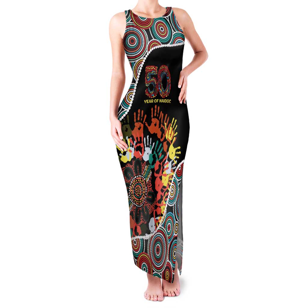 Honouring 50 Year Of NAIDOC Tank Maxi Dress Honouring The Next Generation Red Aboriginal Art