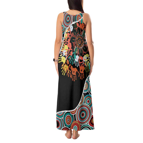 Honouring 50 Year Of NAIDOC Tank Maxi Dress Honouring The Next Generation Red Aboriginal Art
