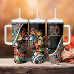 Honouring 50 Year Of NAIDOC Tumbler With Handle Honouring The Next Generation Red Aboriginal Art