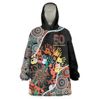 Honouring 50 Year Of NAIDOC Wearable Blanket Hoodie Honouring The Next Generation Red Aboriginal Art