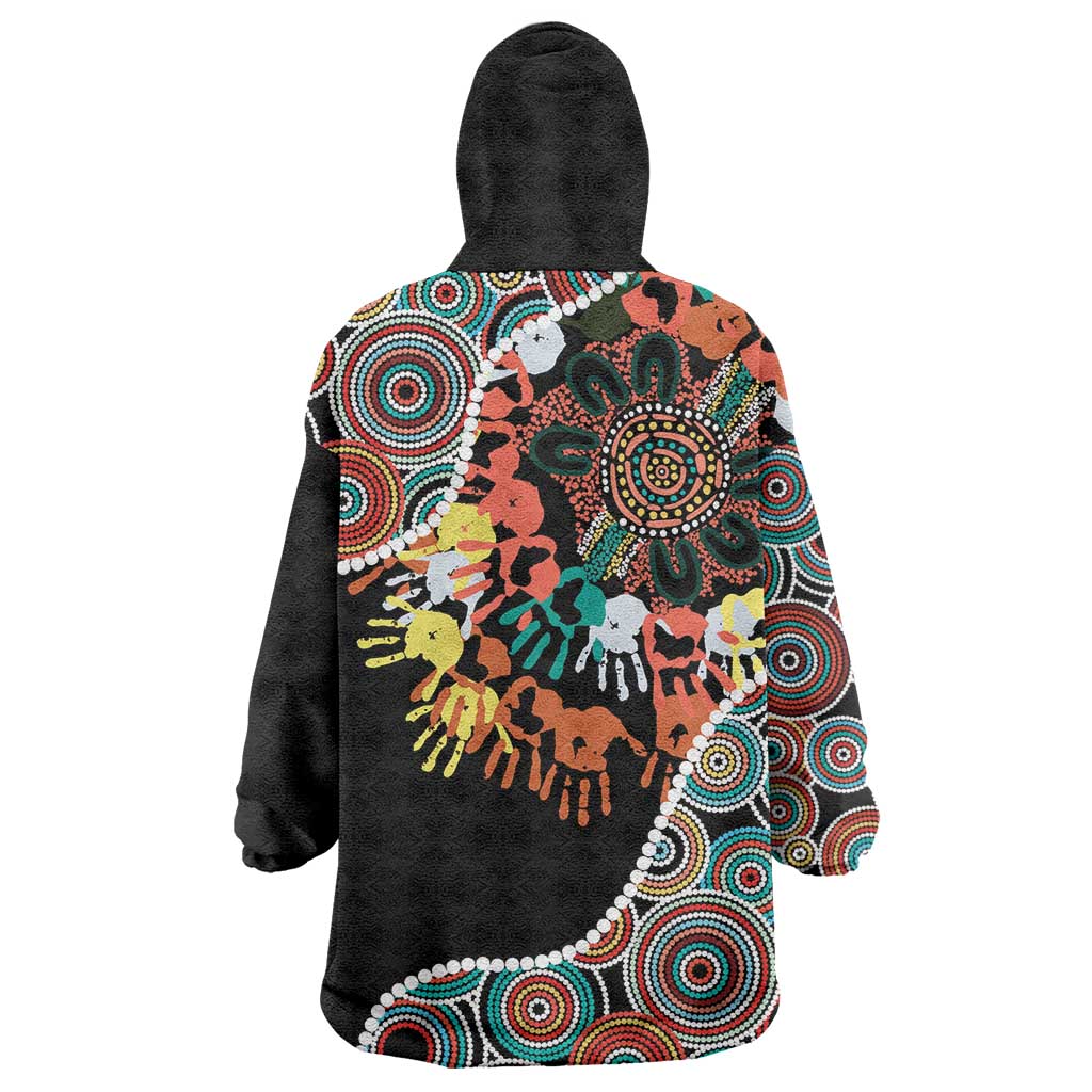Honouring 50 Year Of NAIDOC Wearable Blanket Hoodie Honouring The Next Generation Red Aboriginal Art