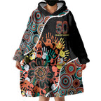 Honouring 50 Year Of NAIDOC Wearable Blanket Hoodie Honouring The Next Generation Red Aboriginal Art