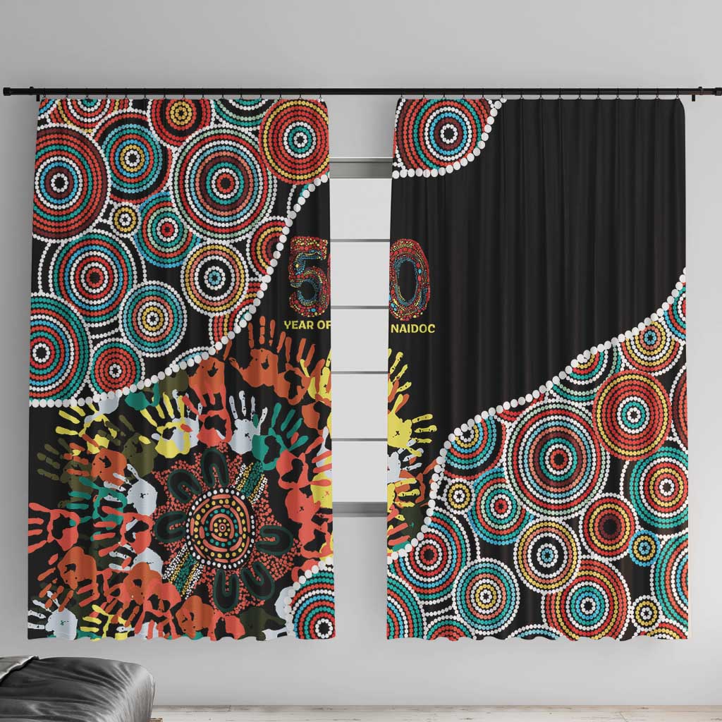 Honouring 50 Year Of NAIDOC Window Curtain Honouring The Next Generation Red Aboriginal Art