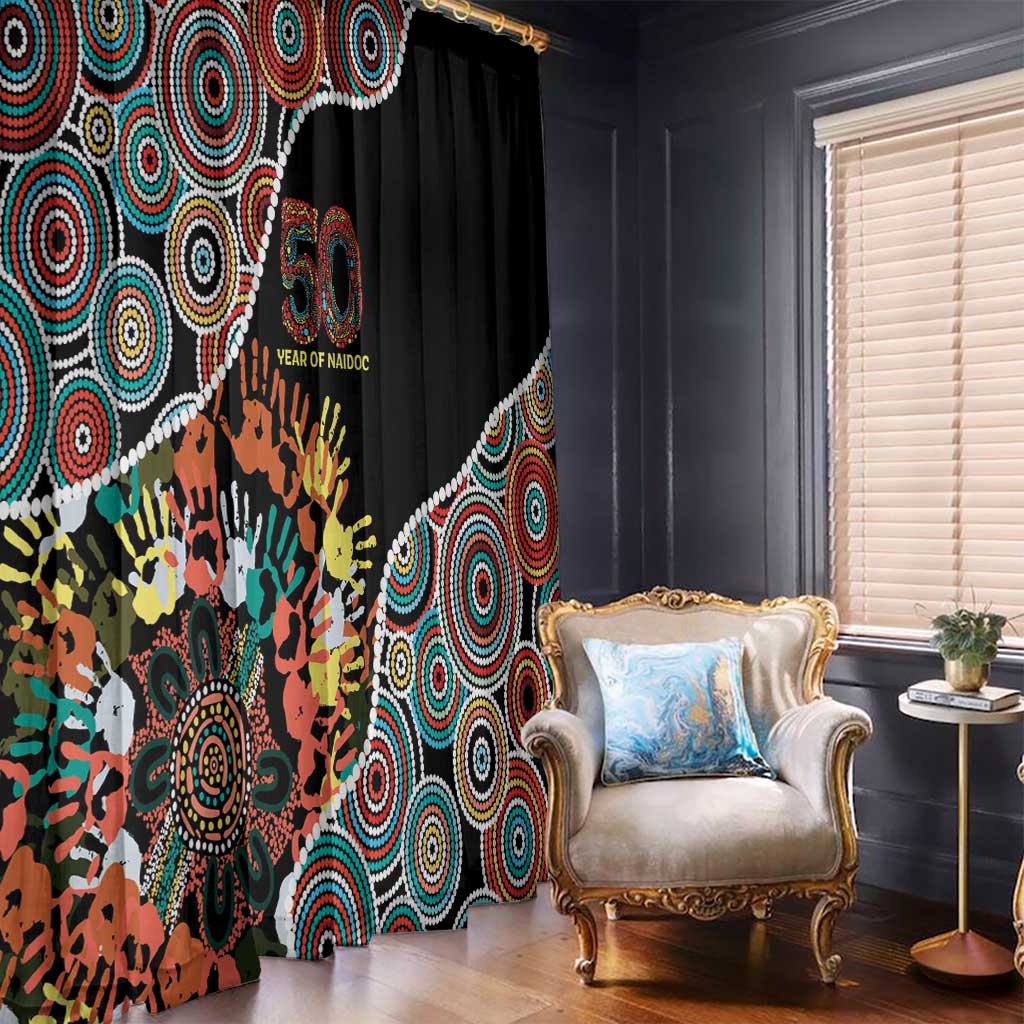 Honouring 50 Year Of NAIDOC Window Curtain Honouring The Next Generation Red Aboriginal Art