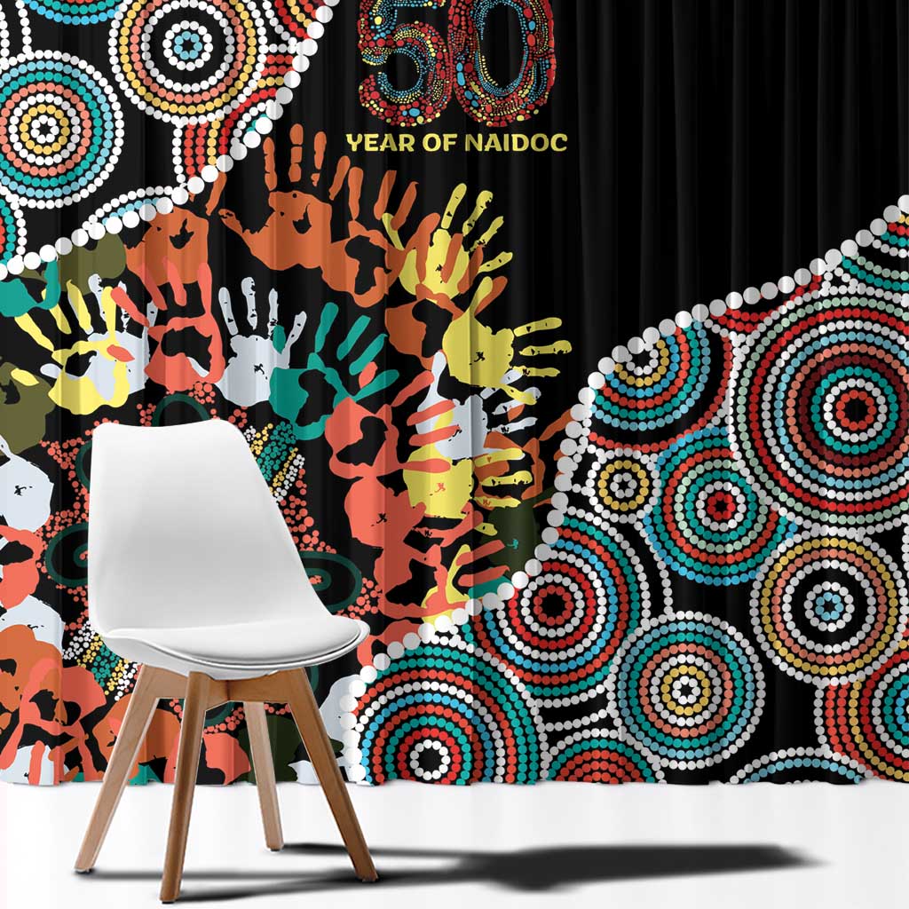 Honouring 50 Year Of NAIDOC Window Curtain Honouring The Next Generation Red Aboriginal Art