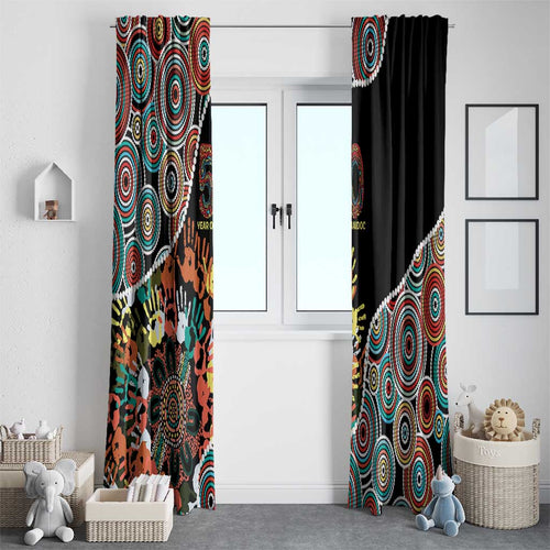 Honouring 50 Year Of NAIDOC Window Curtain Honouring The Next Generation Red Aboriginal Art