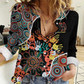 Honouring 50 Year Of NAIDOC Women Casual Shirt Honouring The Next Generation Red Aboriginal Art