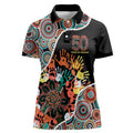 Honouring 50 Year Of NAIDOC Women Polo Shirt Honouring The Next Generation Red Aboriginal Art