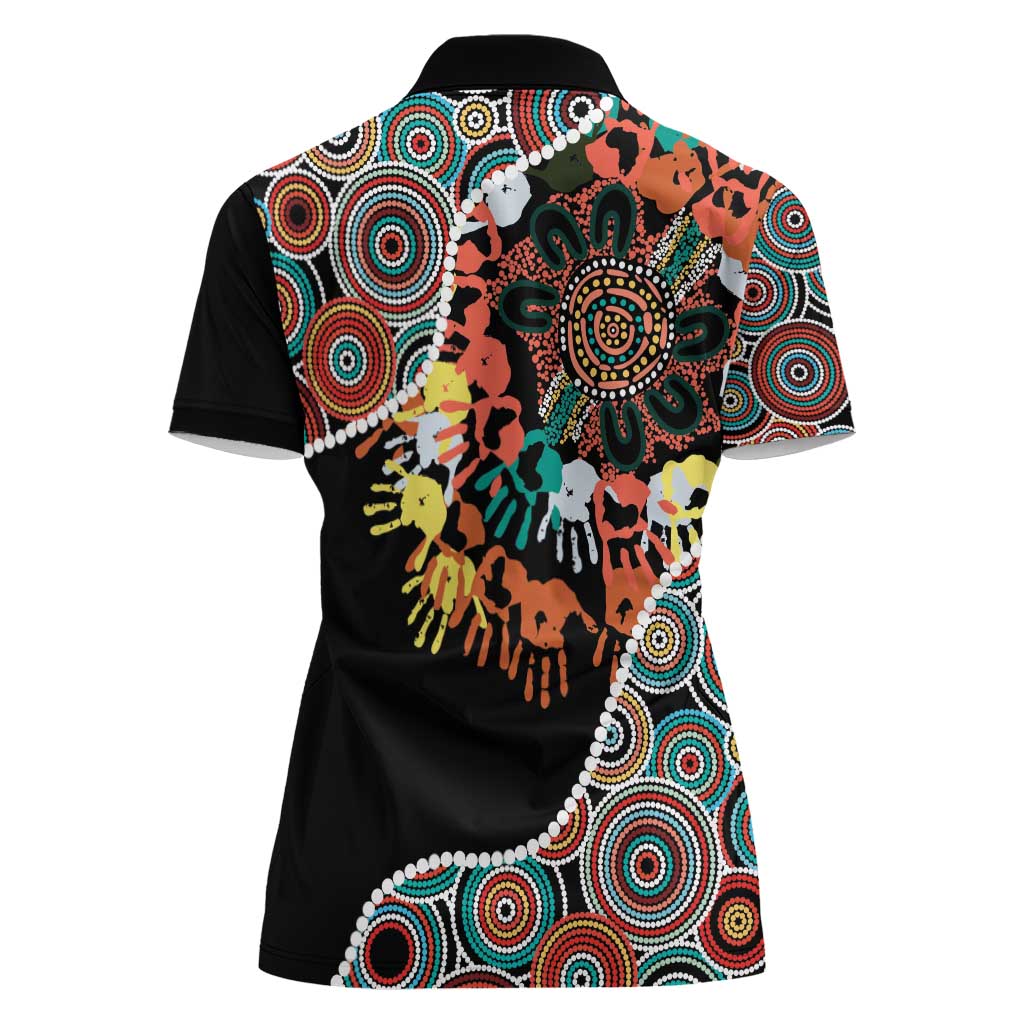 Honouring 50 Year Of NAIDOC Women Polo Shirt Honouring The Next Generation Red Aboriginal Art
