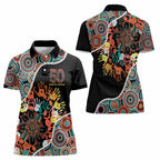 Honouring 50 Year Of NAIDOC Women Polo Shirt Honouring The Next Generation Red Aboriginal Art