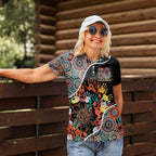 Honouring 50 Year Of NAIDOC Women Polo Shirt Honouring The Next Generation Red Aboriginal Art
