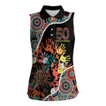 Honouring 50 Year Of NAIDOC Women Sleeveless Polo Shirt Honouring The Next Generation Red Aboriginal Art