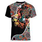 Honouring 50 Year Of NAIDOC Women V-Neck T-Shirt Honouring The Next Generation Red Aboriginal Art