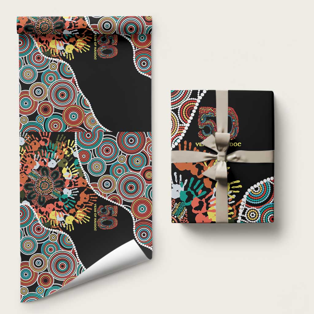 Honouring 50 Year Of NAIDOC Wrapping Paper Honouring The Next Generation Red Aboriginal Art - Aussie Hoodie