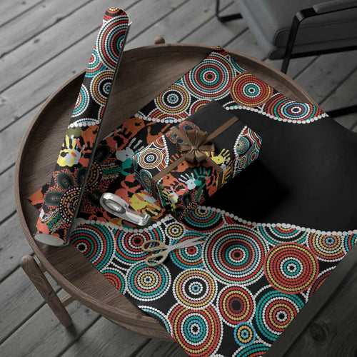 Honouring 50 Year Of NAIDOC Wrapping Paper Honouring The Next Generation Red Aboriginal Art - Aussie Hoodie
