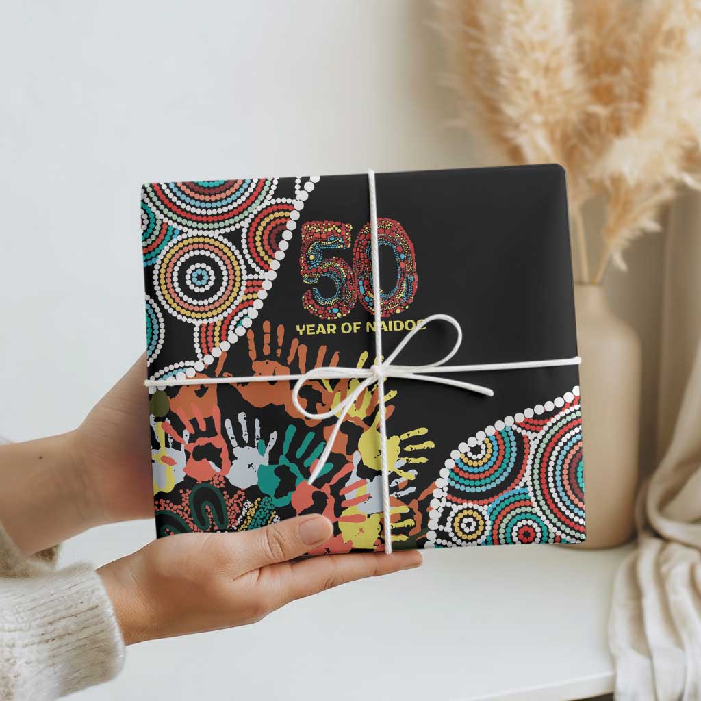 Honouring 50 Year Of NAIDOC Wrapping Paper Honouring The Next Generation Red Aboriginal Art - Aussie Hoodie