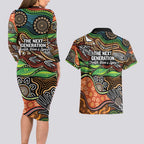 Thriving Together NAIDOC 2025 Couples Matching Long Sleeve Bodycon Dress and Hawaiian Shirt Aboriginal Indigenous Art