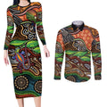 Thriving Together NAIDOC 2025 Couples Matching Long Sleeve Bodycon Dress and Long Sleeve Button Shirt Aboriginal Indigenous Art