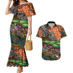 Thriving Together NAIDOC 2025 Couples Matching Mermaid Dress and Hawaiian Shirt Aboriginal Indigenous Art