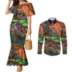 Thriving Together NAIDOC 2025 Couples Matching Mermaid Dress and Long Sleeve Button Shirt Aboriginal Indigenous Art