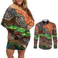 Thriving Together NAIDOC 2025 Couples Matching Off Shoulder Short Dress and Long Sleeve Button Shirt Aboriginal Indigenous Art