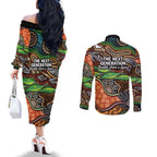 Thriving Together NAIDOC 2025 Couples Matching Off The Shoulder Long Sleeve Dress and Long Sleeve Button Shirt Aboriginal Indigenous Art