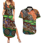 Thriving Together NAIDOC 2025 Couples Matching Summer Maxi Dress and Hawaiian Shirt Aboriginal Indigenous Art