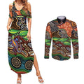Thriving Together NAIDOC 2025 Couples Matching Summer Maxi Dress and Long Sleeve Button Shirt Aboriginal Indigenous Art