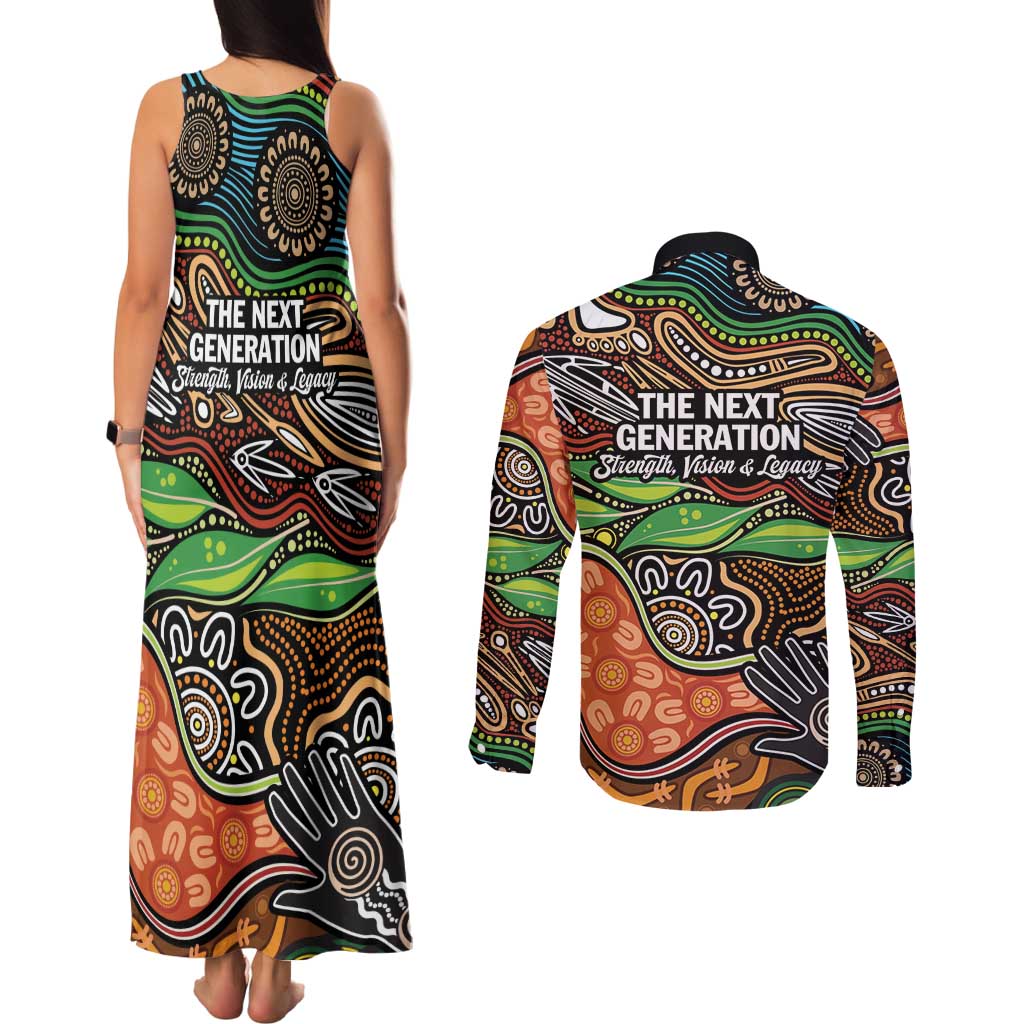 Thriving Together NAIDOC 2025 Couples Matching Tank Maxi Dress and Long Sleeve Button Shirt Aboriginal Indigenous Art