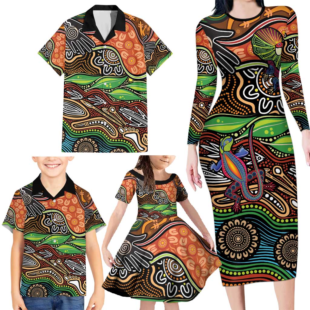 Thriving Together NAIDOC 2025 Family Matching Long Sleeve Bodycon Dress and Hawaiian Shirt Aboriginal Indigenous Art