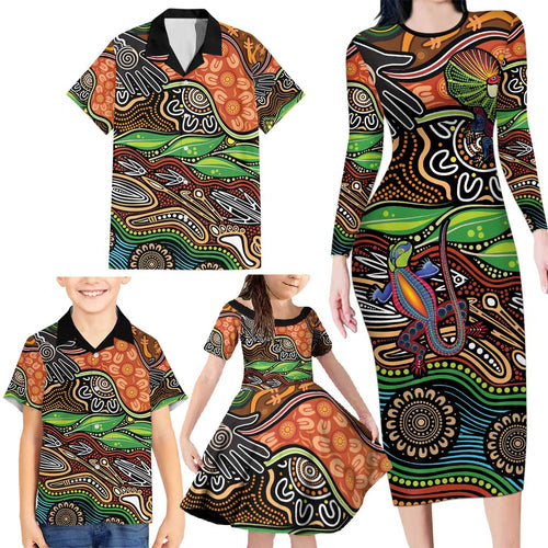 Thriving Together NAIDOC 2025 Family Matching Long Sleeve Bodycon Dress and Hawaiian Shirt Aboriginal Indigenous Art