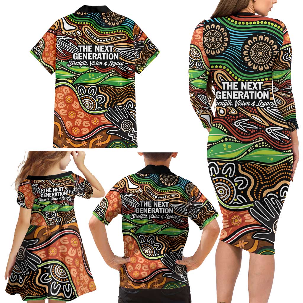Thriving Together NAIDOC 2025 Family Matching Long Sleeve Bodycon Dress and Hawaiian Shirt Aboriginal Indigenous Art