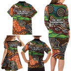 Thriving Together NAIDOC 2025 Family Matching Long Sleeve Bodycon Dress and Hawaiian Shirt Aboriginal Indigenous Art