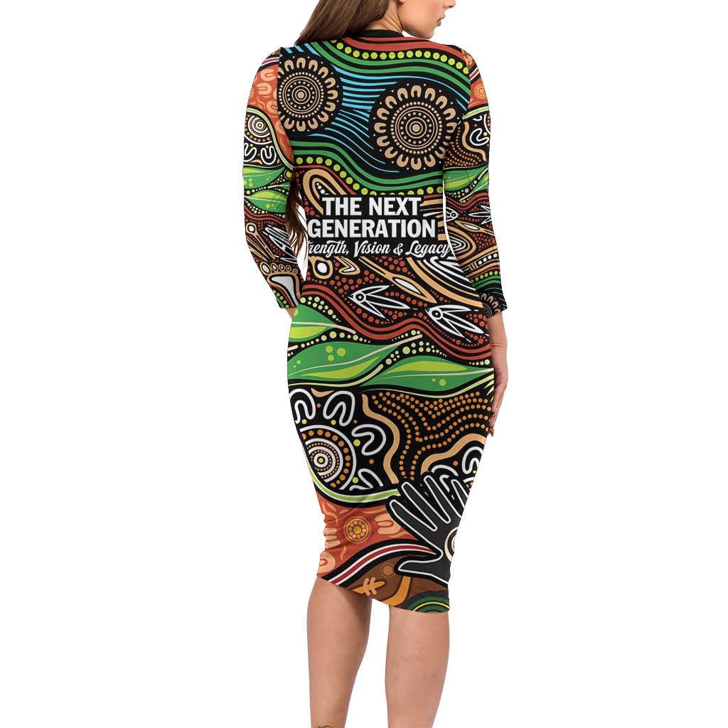 Thriving Together NAIDOC 2025 Family Matching Long Sleeve Bodycon Dress and Hawaiian Shirt Aboriginal Indigenous Art