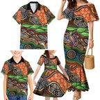 Thriving Together NAIDOC 2025 Family Matching Mermaid Dress and Hawaiian Shirt Aboriginal Indigenous Art