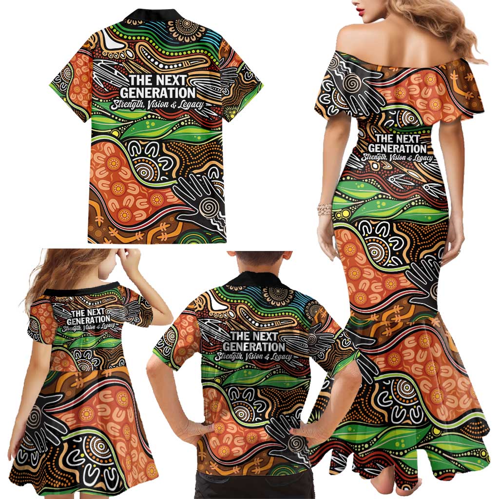 Thriving Together NAIDOC 2025 Family Matching Mermaid Dress and Hawaiian Shirt Aboriginal Indigenous Art