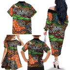 Thriving Together NAIDOC 2025 Family Matching Off The Shoulder Long Sleeve Dress and Hawaiian Shirt Aboriginal Indigenous Art