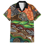 Thriving Together NAIDOC 2025 Family Matching Off The Shoulder Long Sleeve Dress and Hawaiian Shirt Aboriginal Indigenous Art