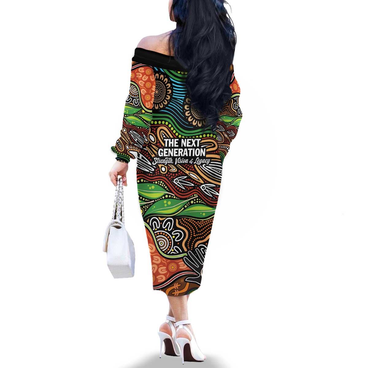 Thriving Together NAIDOC 2025 Family Matching Off The Shoulder Long Sleeve Dress and Hawaiian Shirt Aboriginal Indigenous Art