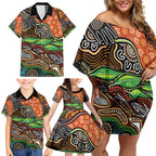 Thriving Together NAIDOC 2025 Family Matching Off Shoulder Short Dress and Hawaiian Shirt Aboriginal Indigenous Art