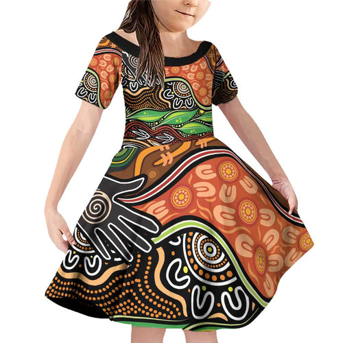Thriving Together NAIDOC 2025 Family Matching Off Shoulder Short Dress and Hawaiian Shirt Aboriginal Indigenous Art