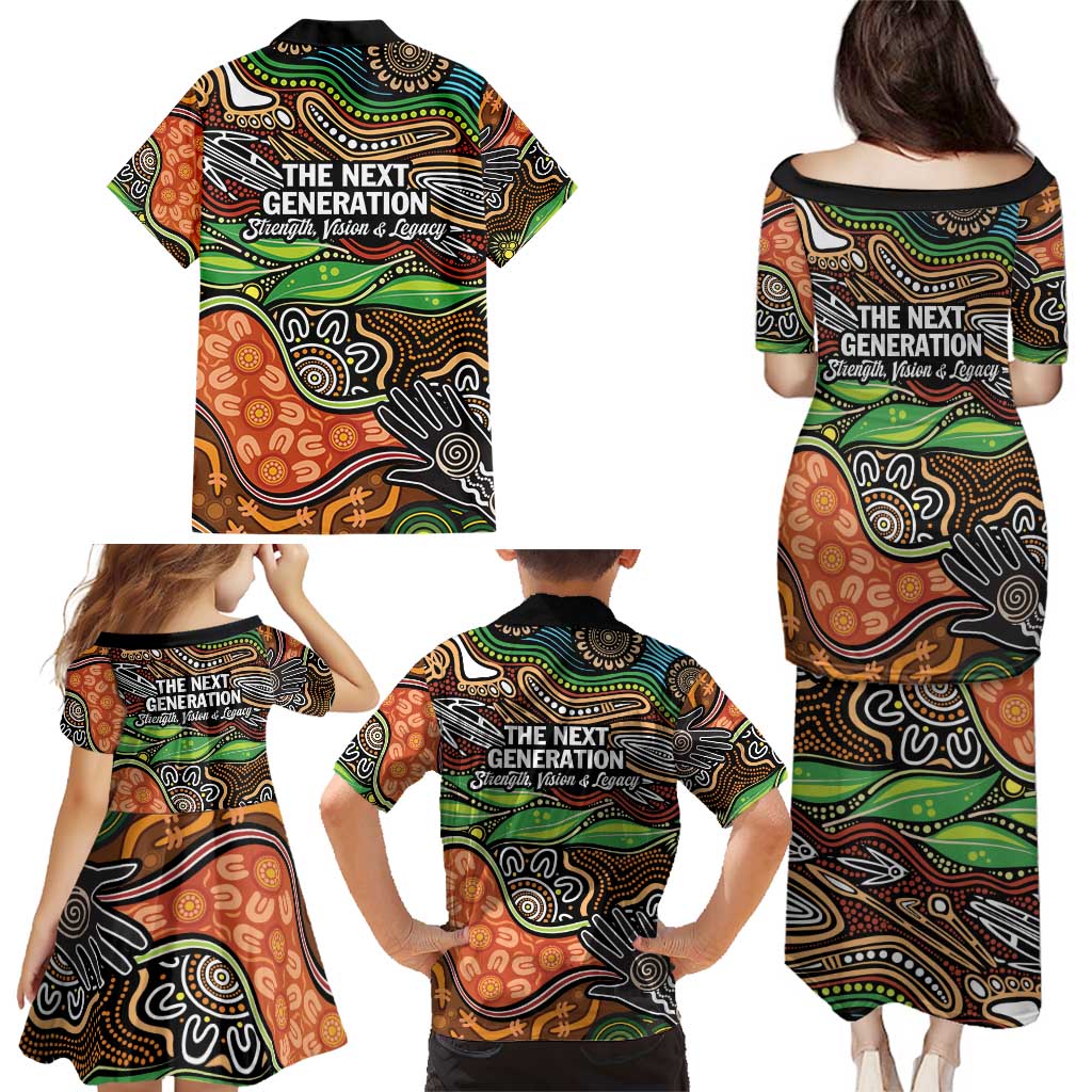 Thriving Together NAIDOC 2025 Family Matching Puletasi and Hawaiian Shirt Aboriginal Indigenous Art