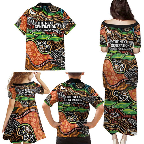 Thriving Together NAIDOC 2025 Family Matching Puletasi and Hawaiian Shirt Aboriginal Indigenous Art