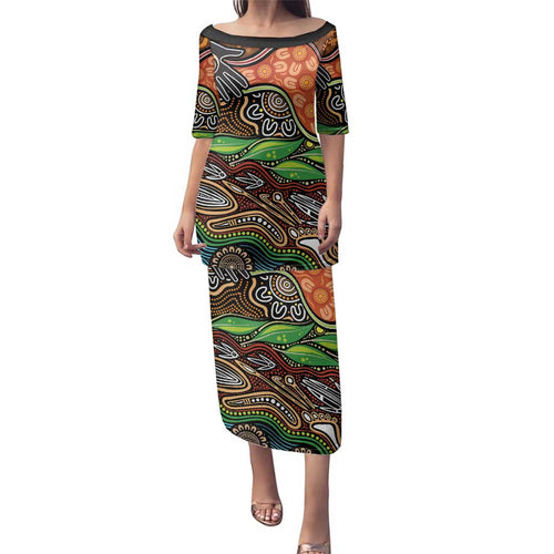 Thriving Together NAIDOC 2025 Family Matching Puletasi and Hawaiian Shirt Aboriginal Indigenous Art