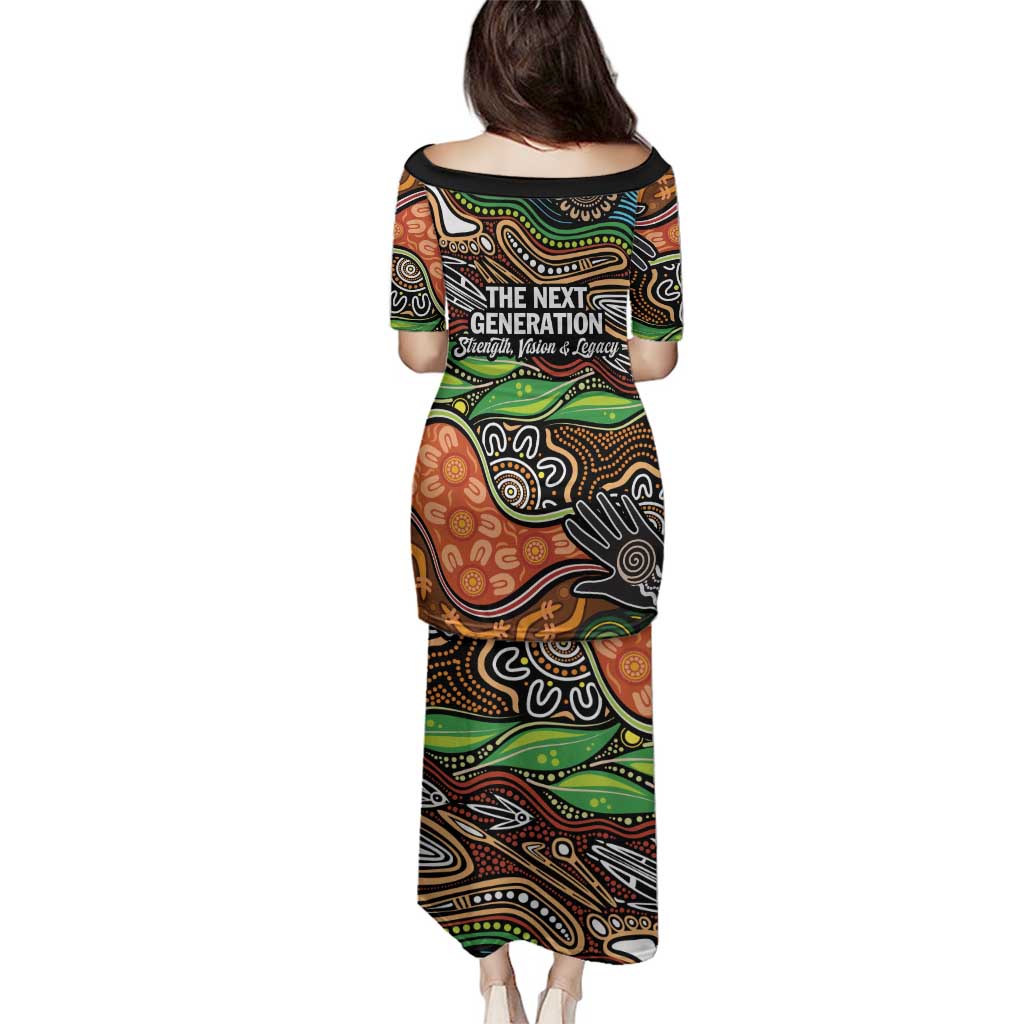 Thriving Together NAIDOC 2025 Family Matching Puletasi and Hawaiian Shirt Aboriginal Indigenous Art