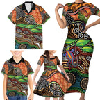 Thriving Together NAIDOC 2025 Family Matching Short Sleeve Bodycon Dress and Hawaiian Shirt Aboriginal Indigenous Art