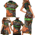 Thriving Together NAIDOC 2025 Family Matching Short Sleeve Bodycon Dress and Hawaiian Shirt Aboriginal Indigenous Art