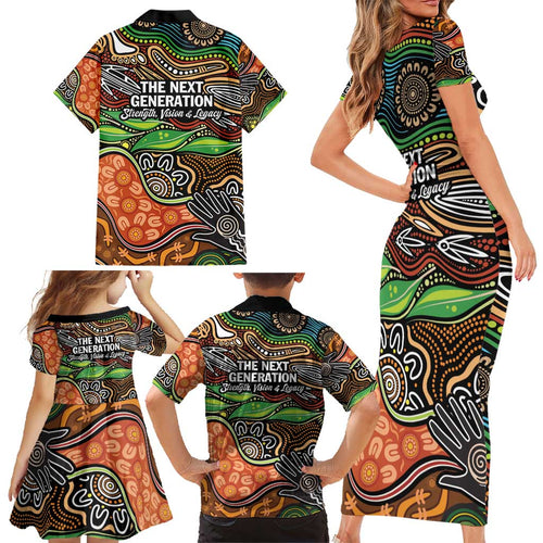 Thriving Together NAIDOC 2025 Family Matching Short Sleeve Bodycon Dress and Hawaiian Shirt Aboriginal Indigenous Art
