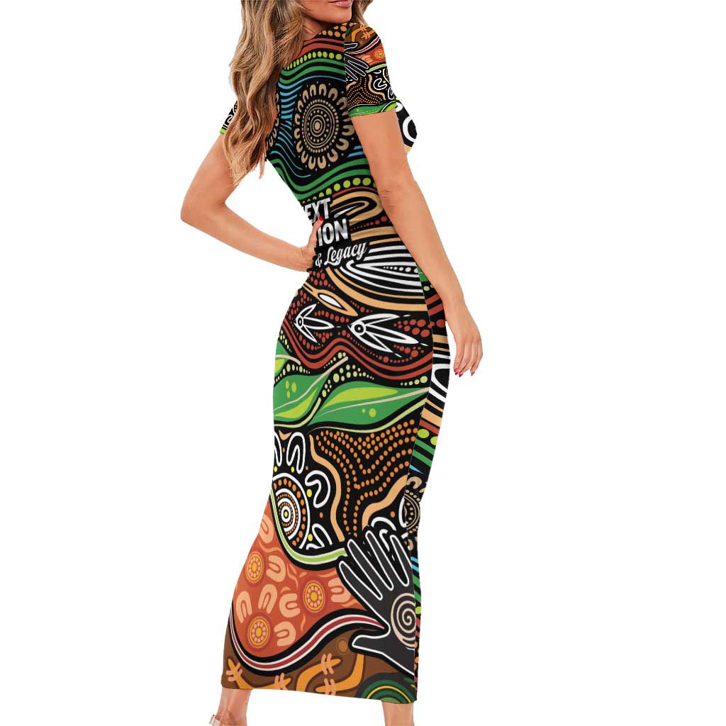 Thriving Together NAIDOC 2025 Family Matching Short Sleeve Bodycon Dress and Hawaiian Shirt Aboriginal Indigenous Art
