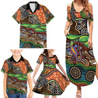 Thriving Together NAIDOC 2025 Family Matching Summer Maxi Dress and Hawaiian Shirt Aboriginal Indigenous Art